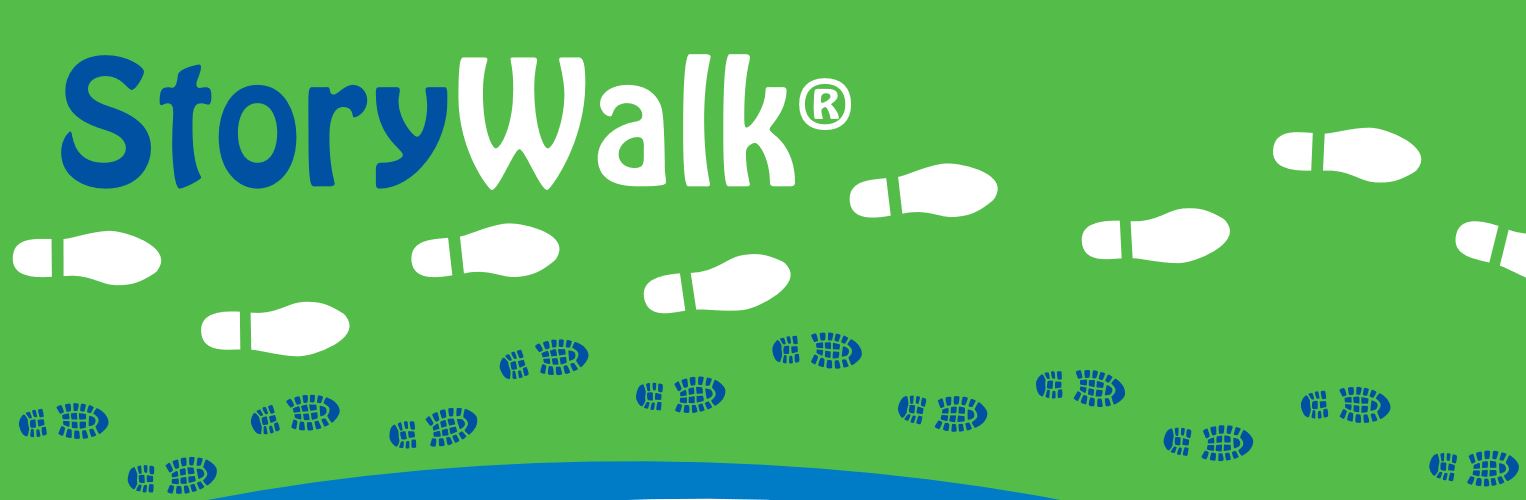 StoryWalk logo with footprints