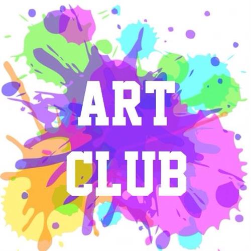words "Art Club" with paint splatters