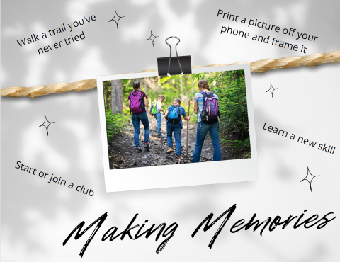 pieces of twine with a photo of family 