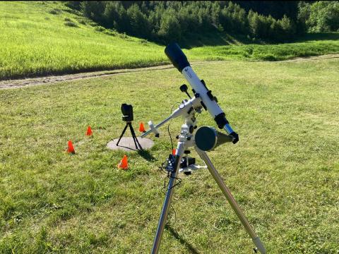 solar telescope on grass