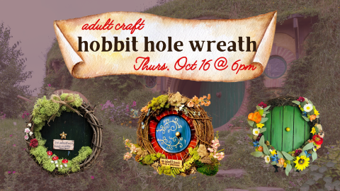 autumn wreaths with round door in middle