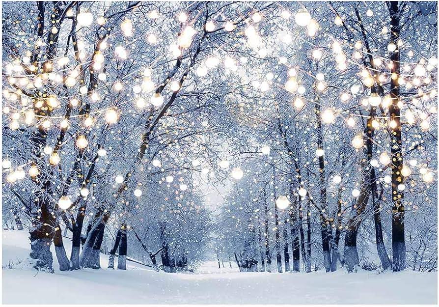 twinkle lit winter scene